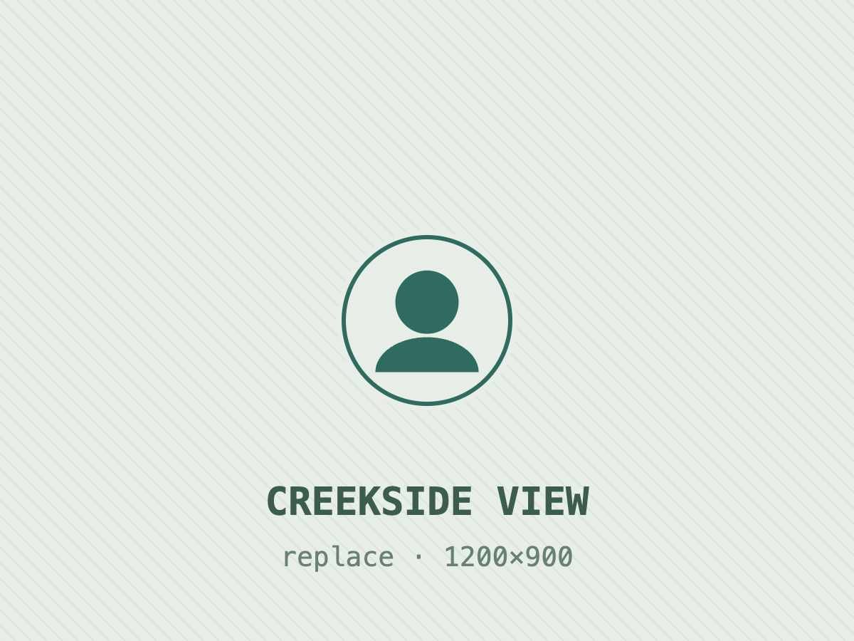 The calming creekside view from the Creekside Family Dental office in Golden Valley